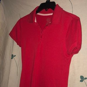 Red polo shirt